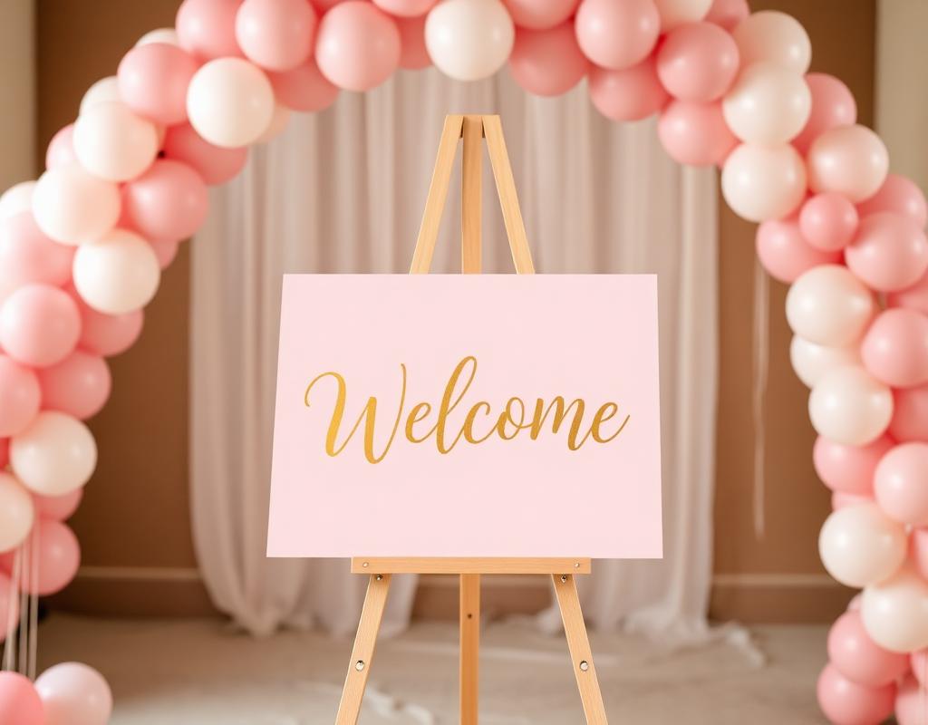Printed welcome sign